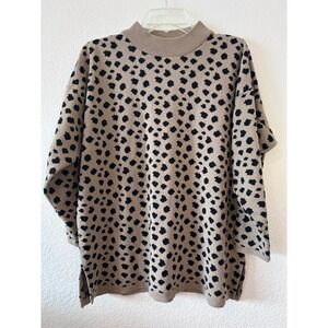 Vintage KL Collections Leopard Print Sweater SZ L